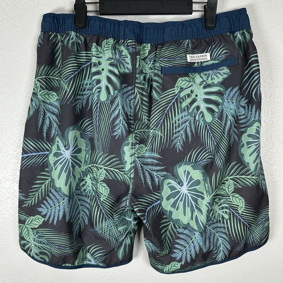 Fair Harbor Swim Trunks Mens Size XXXL Floral Anchor Navy Evergreen Lined Shorts - Picture 3 of 5